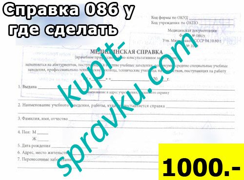 Справка 086 у где сделать